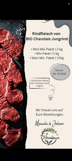 Bild von 2 kg  Kennenlern-Paket Rindfleisch vom Bio-Charolais Rind